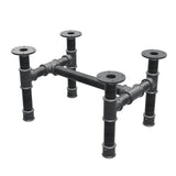Base de mesa de centro, estructura en H, hierro fundido y acero Ø 42 mm, 56 × 41 cm, altura 34 cm