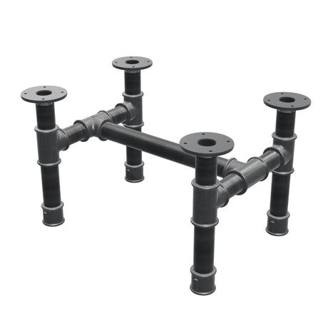 Base de mesa de centro, estructura en H, hierro fundido y acero Ø 42 mm, 56 × 41 cm, altura 34 cm