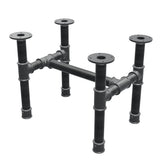 Base de mesa de centro, estructura en H, hierro fundido y acero Ø 42 mm, 56 × 41 cm, altura 44 cm