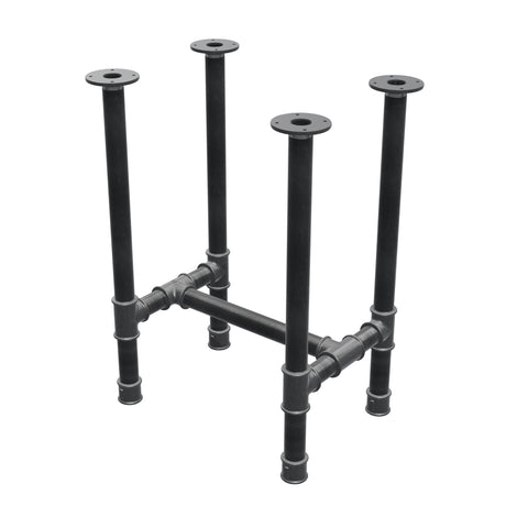 Base de mesa de comedor, estructura en H, hierro fundido y acero Ø 42 mm, 56 × 41 cm, altura 74 cm