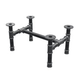 Base de mesa de centro, estructura en H, hierro fundido y acero Ø 42 mm, 66 × 45 cm, altura 34 cm