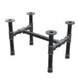 Base de mesa de centro, estructura en H, hierro fundido y acero Ø 42 mm, 66 × 45 cm, altura 44 cm