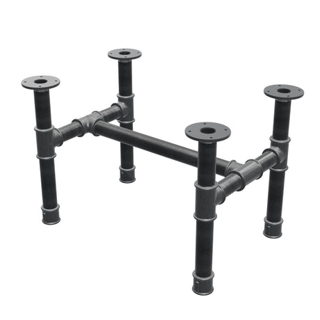 Base de mesa de centro, estructura en H, hierro fundido y acero Ø 42 mm, 66 × 45 cm, altura 44 cm
