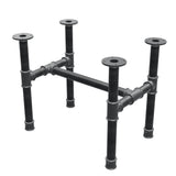 Base de mesa de centro, estructura en H, hierro fundido y acero Ø 42 mm, 66 × 45 cm, altura 54 cm