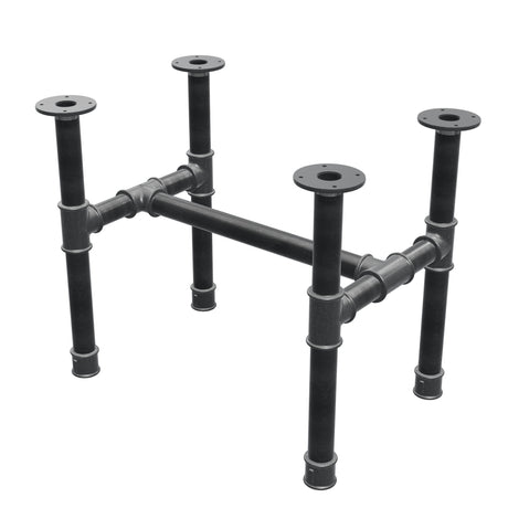Base de mesa de centro, estructura en H, hierro fundido y acero Ø 42 mm, 66 × 45 cm, altura 54 cm