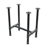 Base de mesa de comedor, estructura en H, hierro fundido y acero Ø 42 mm, 66 × 45 cm, altura 74 cm