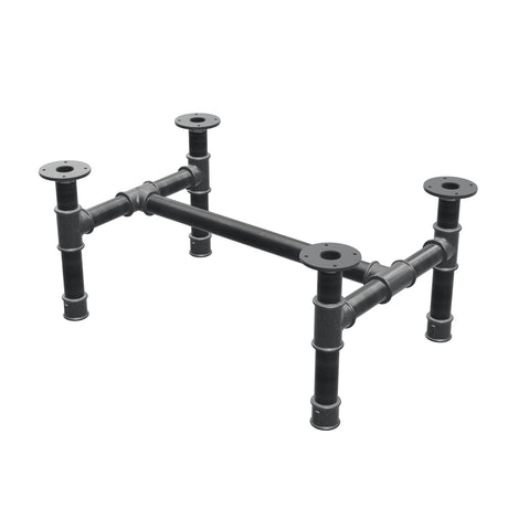 Base de mesa de centro, estructura en H, hierro fundido y acero Ø 42 mm, 76 × 51 cm, altura 34 cm