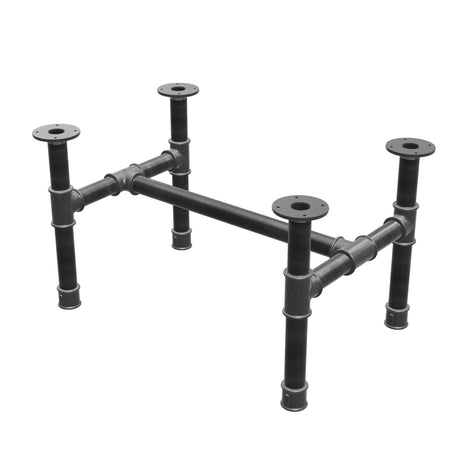 Base de mesa de centro, estructura en H, hierro fundido y acero Ø 42 mm, 76 × 51 cm, altura 44 cm