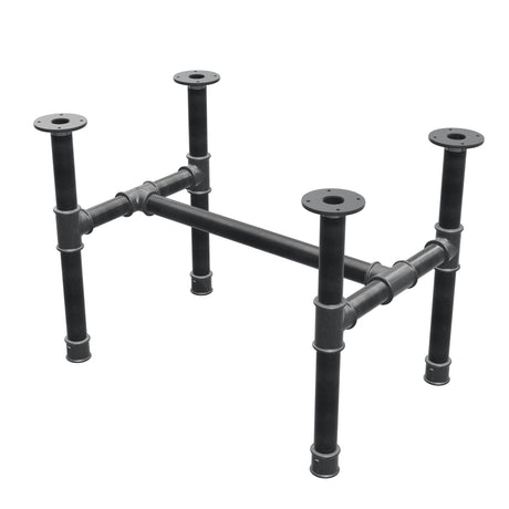 Base de mesa de centro, estructura en H, hierro fundido y acero Ø 42 mm, 76 × 51 cm, altura 54 cm