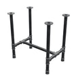Base de mesa de comedor, estructura en H, hierro fundido y acero Ø 42 mm, 76 × 51 cm, altura 74 cm