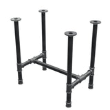 Base de mesa de comedor, estructura en H, hierro fundido y acero Ø 42 mm, 76 × 51 cm, altura 74 cm