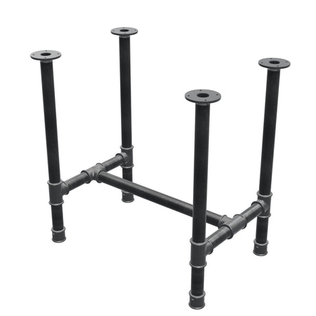 Base de mesa de comedor, estructura en H, hierro fundido y acero Ø 42 mm, 76 × 51 cm, altura 74 cm