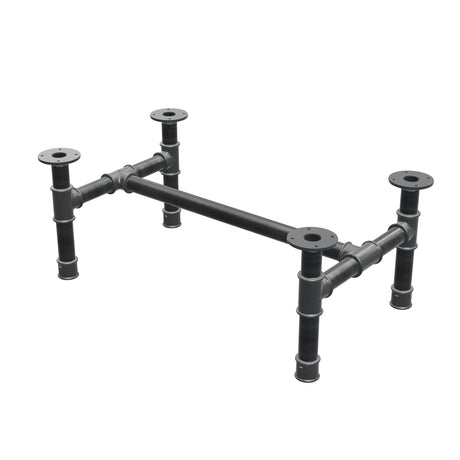 Base de mesa de centro, estructura en H, hierro fundido y acero Ø 42 mm, 86 × 51 cm, altura 34 cm