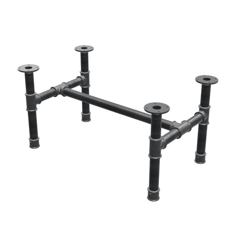Base de mesa de centro, estructura en H, hierro fundido y acero Ø 42 mm, 86 × 51 cm, altura 44 cm