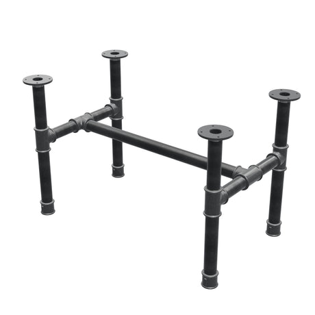 Base de mesa de centro, estructura en H, hierro fundido y acero Ø 42 mm, 86 × 51 cm, altura 54 cm
