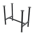 Base de mesa de comedor, estructura en H, hierro fundido y acero Ø 42 mm, 86 × 51 cm, altura 74 cm