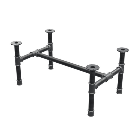 Base de mesa de centro, estructura en H, hierro fundido y acero Ø 42 mm, 96 × 57 cm, altura 44 cm