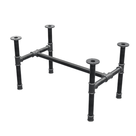 Base de mesa de centro, estructura en H, hierro fundido y acero Ø 42 mm, 96 × 57 cm, altura 54 cm