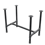 Base de mesa de comedor, estructura en H, hierro fundido y acero Ø 42 mm, 96 × 57 cm, altura 74 cm