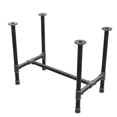 Base de mesa de comedor, estructura en H, hierro fundido y acero Ø 42 mm, 96 × 57 cm, altura 74 cm