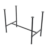 Base de mesa de comedor, estructura en H, hierro fundido y acero Ø 27 mm, 101 × 55 cm, altura 74 cm