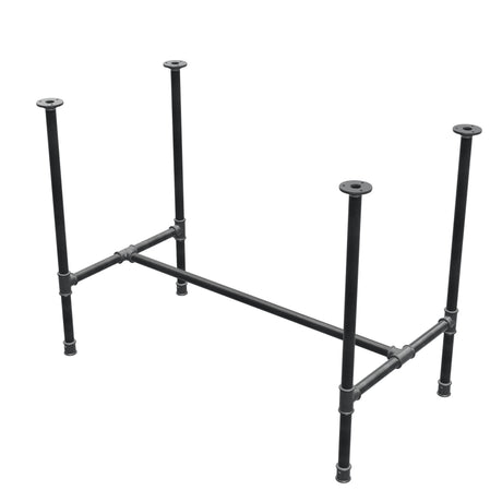 Base de mesa de comedor, estructura en H, hierro fundido y acero Ø 27 mm, 101 × 55 cm, altura 74 cm