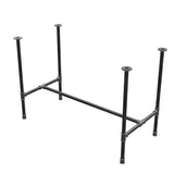 Base de mesa de comedor, estructura en H, hierro fundido y acero Ø 27 mm, 111 × 55 cm, altura 74 cm