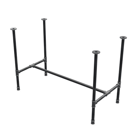 Base de mesa de comedor, estructura en H, hierro fundido y acero Ø 27 mm, 111 × 55 cm, altura 74 cm