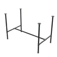 Base de mesa de comedor, estructura en H, hierro fundido y acero Ø 27 mm, 111 × 65 cm, altura 74 cm