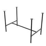Base de mesa de comedor, estructura en H, hierro fundido y acero Ø 27 mm, 111 × 65 cm, altura 74 cm