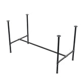 Base de mesa de comedor, estructura en H, hierro fundido y acero Ø 27 mm, 131 × 65 cm, altura 74 cm