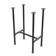 Base de mesa de comedor, estructura en H, hierro fundido y acero Ø 27 mm, 51 × 35 cm, altura 74 cm