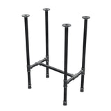 Base de mesa de comedor, estructura en H, hierro fundido y acero Ø 27 mm, 51 × 35 cm, altura 74 cm