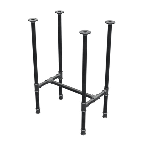 Base de mesa de comedor, estructura en H, hierro fundido y acero Ø 27 mm, 51 × 35 cm, altura 74 cm