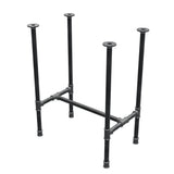 Base de mesa de comedor, estructura en H, hierro fundido y acero Ø 27 mm, 61 × 39 cm, altura 74 cm