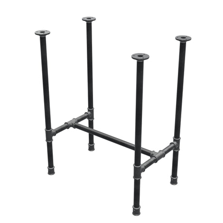 Base de mesa de comedor, estructura en H, hierro fundido y acero Ø 27 mm, 61 × 39 cm, altura 74 cm