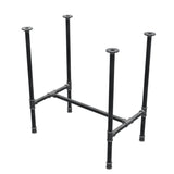 Base de mesa de comedor, estructura en H, hierro fundido y acero Ø 27 mm, 71 × 45 cm, altura 74 cm