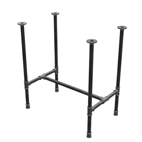 Base de mesa de comedor, estructura en H, hierro fundido y acero Ø 27 mm, 71 × 45 cm, altura 74 cm