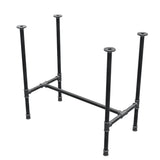 Base de mesa de comedor, estructura en H, hierro fundido y acero Ø 27 mm, 81 × 45 cm, altura 74 cm