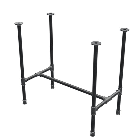 Base de mesa de comedor, estructura en H, hierro fundido y acero Ø 27 mm, 81 × 45 cm, altura 74 cm