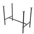 Base de mesa de comedor, estructura en H, hierro fundido y acero Ø 27 mm, 91 × 51 cm, altura 74 cm