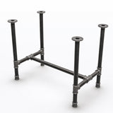 Base de mesa de comedor, hierro fundido y acero barnizado, en H Ø 42 mm, vista de tres cuartos en estudio