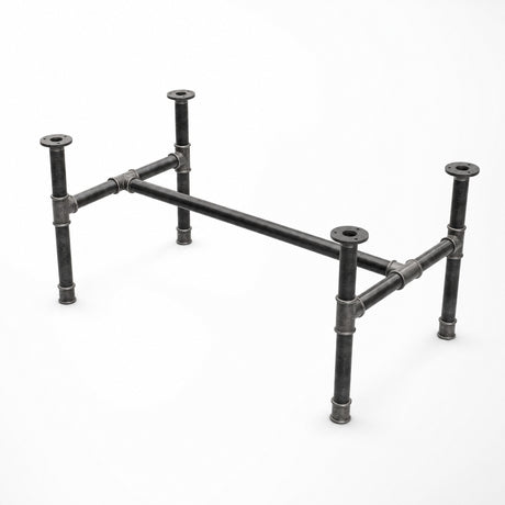 Base de mesa de centro, hierro fundido y acero barnizado, en H Ø 34 mm, vista de tres cuartos en estudio