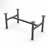 Base de mesa de centro, hierro fundido y acero barnizado, en H Ø 42 mm, vista de tres cuartos en estudio