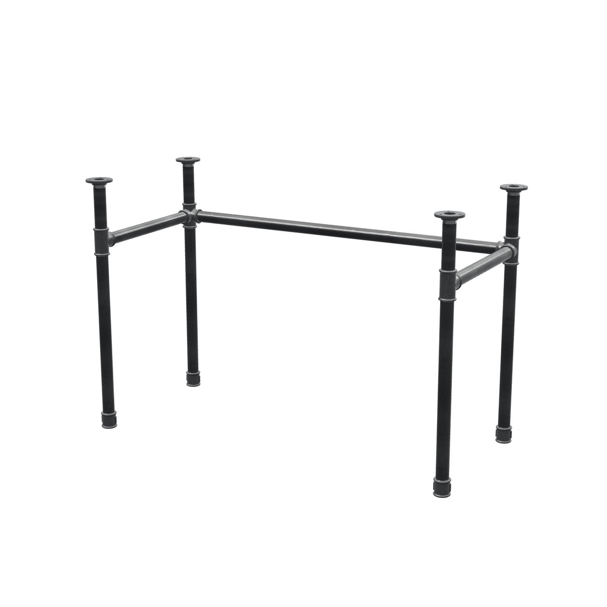 Base de escritorio, estructura en U, hierro fundido y acero Ø 34 mm, 112 × 52 cm, altura 72 cm