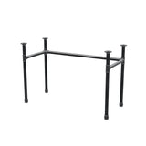 Base de escritorio, estructura en U, hierro fundido y acero Ø 34 mm, 112 × 52 cm, altura 72 cm