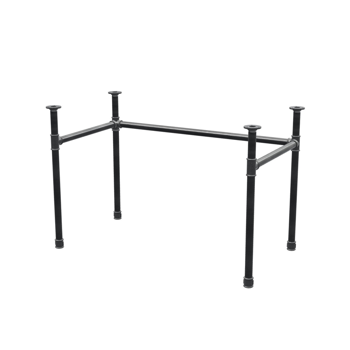 Base de escritorio, estructura en U, hierro fundido y acero Ø 34 mm, 112 × 62 cm, altura 72 cm
