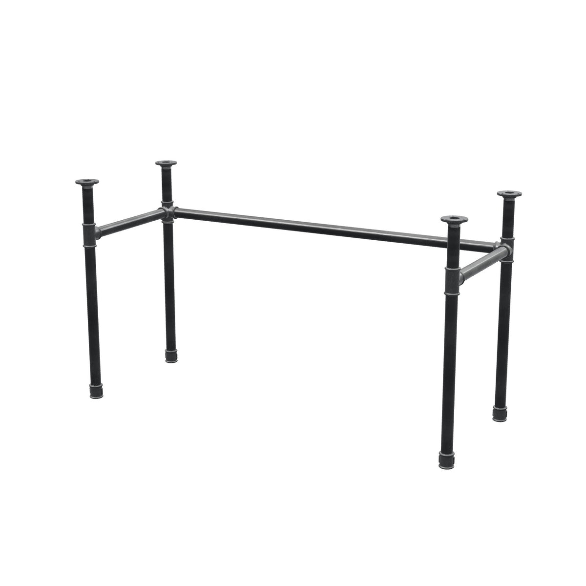 Base de escritorio, estructura en U, hierro fundido y acero Ø 34 mm, 132 × 52 cm, altura 72 cm
