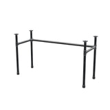 Base de escritorio, estructura en U, hierro fundido y acero Ø 34 mm, 132 × 52 cm, altura 72 cm