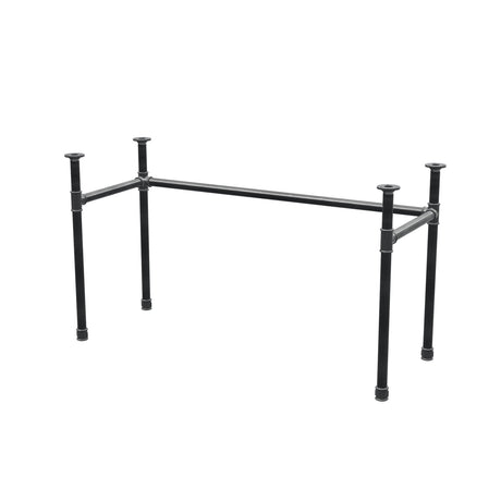Base de escritorio, estructura en U, hierro fundido y acero Ø 34 mm, 132 × 52 cm, altura 72 cm